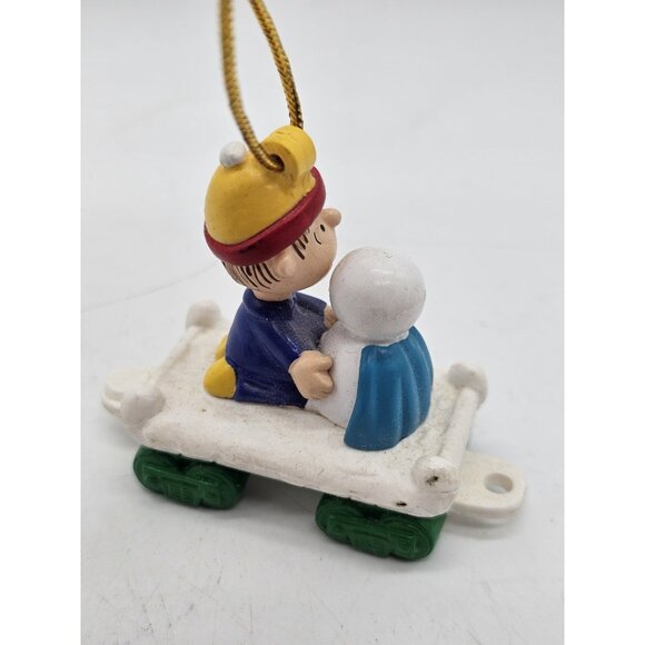 Peanuts Linus & Snowman On Train Vintage Christmas Tree Ornament - Picture 4 of 9